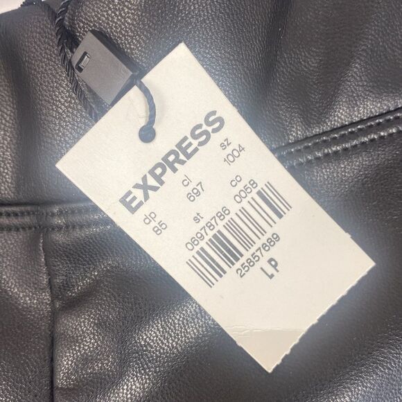 NWT High Waisted Faux Leather Stretch Ankle Leggings Size Large Petite 141 - Picture 4 of 7